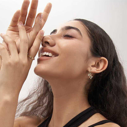 Evening Star Hoops Earrings - 18K Gold Plated - Jewelry de Corner