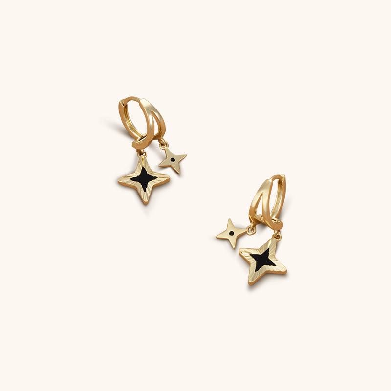 Evening Star Hoops Earrings - 18K Gold Plated - Jewelry de Corner