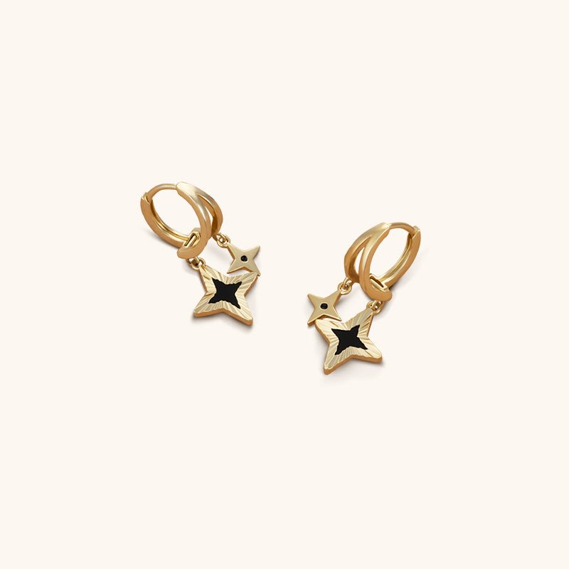 Evening Star Hoops Earrings - 18K Gold Plated - Jewelry de Corner