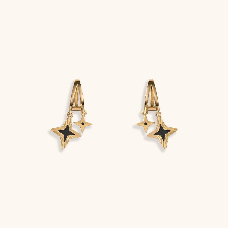 Evening Star Hoops Earrings - 18K Gold Plated - Jewelry de Corner