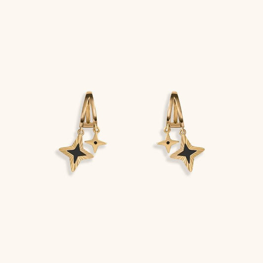Evening Star Hoops Earrings - 18K Gold Plated - Jewelry de Corner