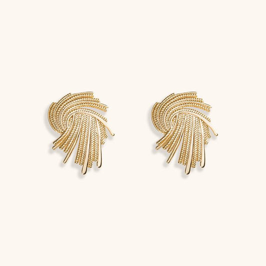 Fire Tree Golden Flower Studs - 18K Gold Plated - Jewelry de Corner