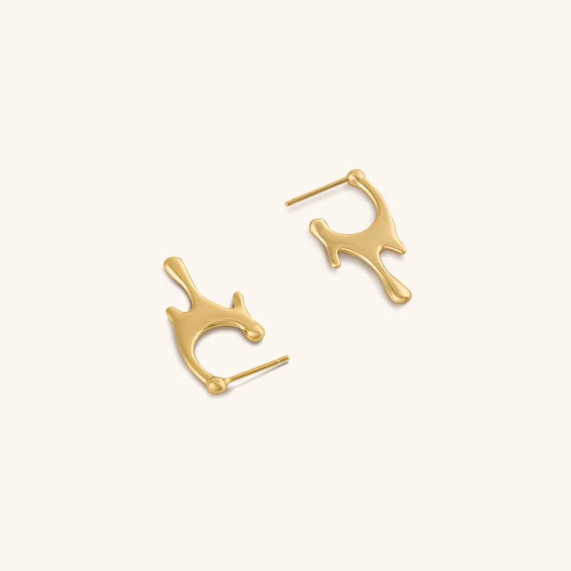 Flowing Hoops Earrings - 18K Gold Plated - Jewelry de Corner