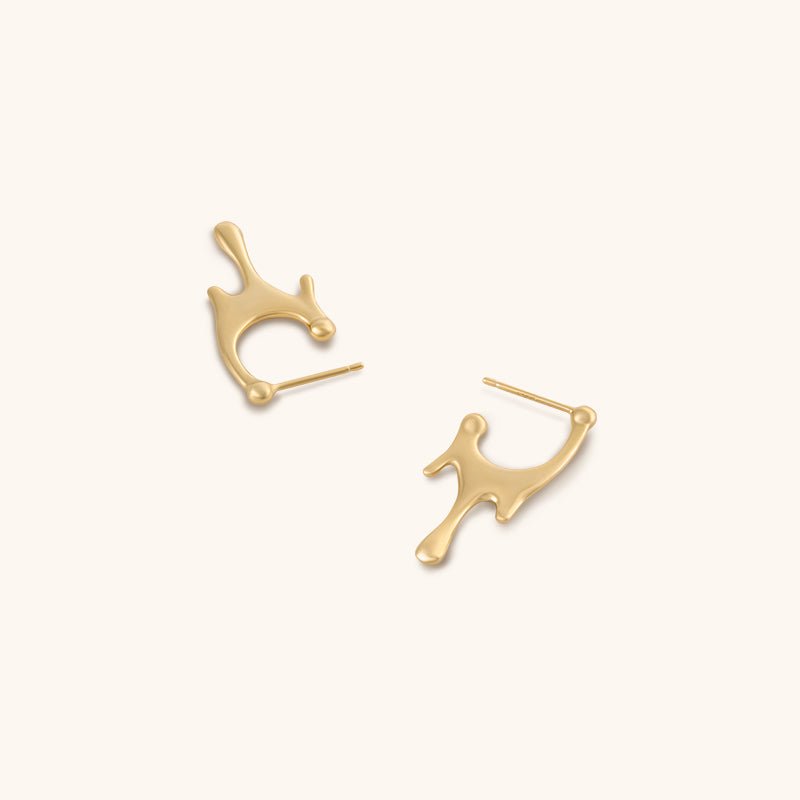 Flowing Hoops Earrings - 18K Gold Plated - Jewelry de Corner