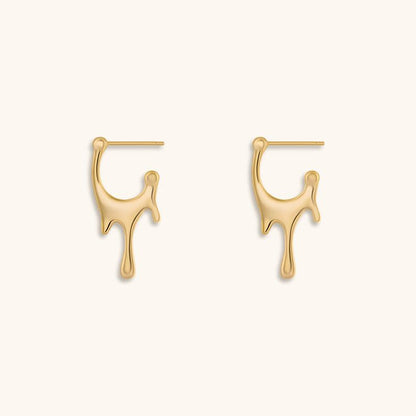Flowing Hoops Earrings - 18K Gold Plated - Jewelry de Corner