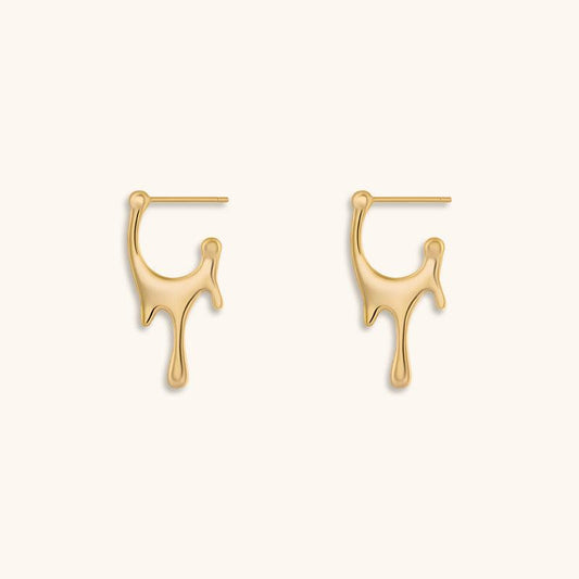 Flowing Hoops Earrings - 18K Gold Plated - Jewelry de Corner