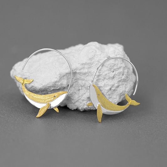 Fun Whale Silver Earrings - Jewelry de Corner