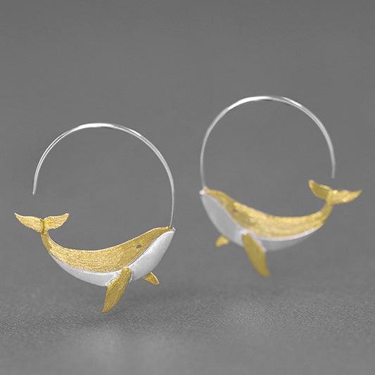 Fun Whale Silver Earrings - Jewelry de Corner