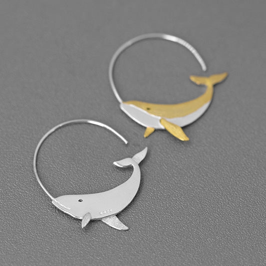 Fun Whale Silver Earrings - Jewelry de Corner