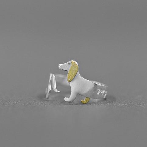 Funny Dachshund Silver Ring - Jewelry de Corner