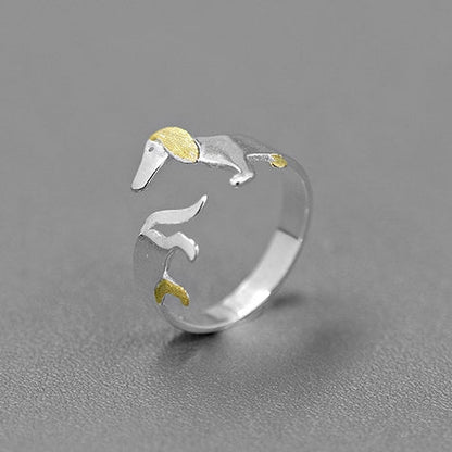 Funny Dachshund Silver Ring - Jewelry de Corner