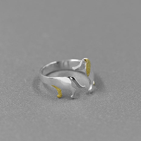 Funny Dachshund Silver Ring - Jewelry de Corner