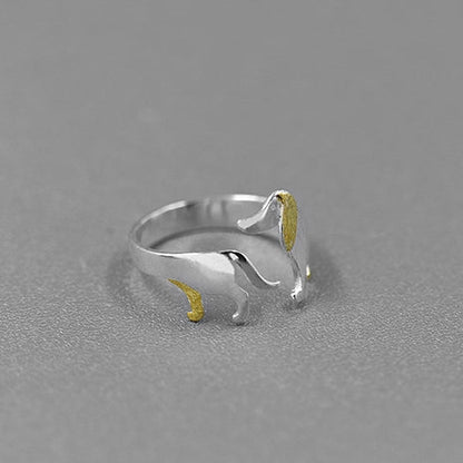 Funny Dachshund Silver Ring - Jewelry de Corner