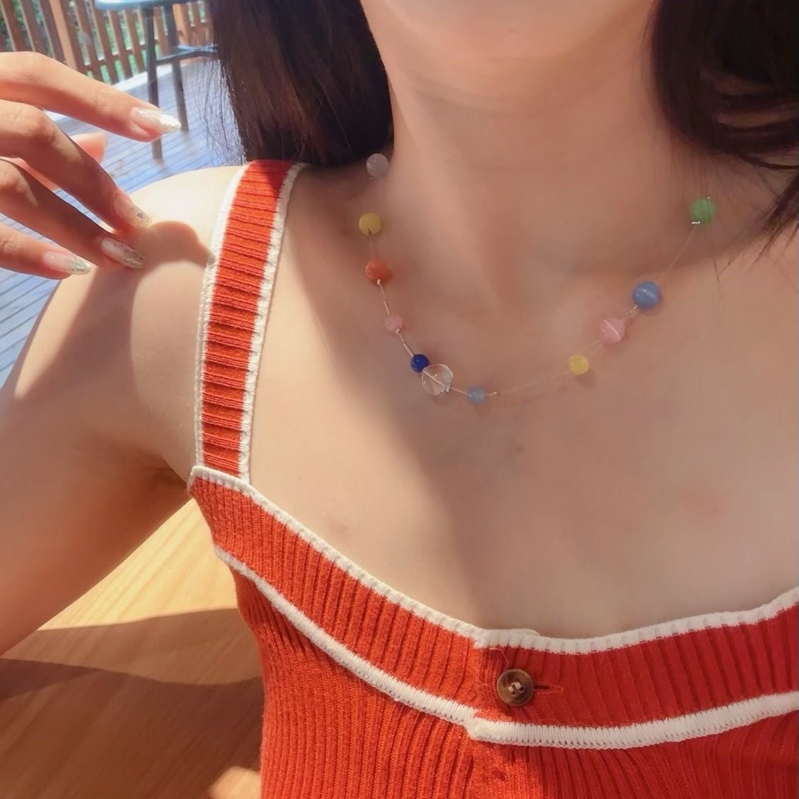 Geometric Color Abstract Necklace - Jewelry de Corner