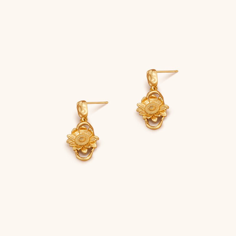 Gift of Sunshine Studs Earrings - 18K Gold Plated - Jewelry de Corner