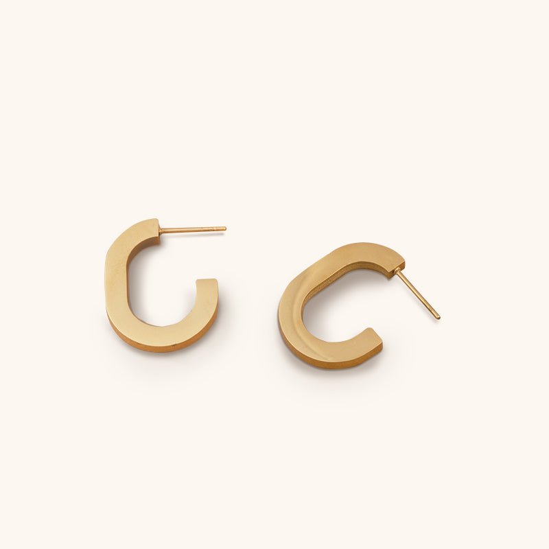 Gilded Corridor Hoops Earrings - 18K Gold Plated - Jewelry de Corner