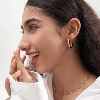 Gilded Corridor Hoops Earrings - 18K Gold Plated - Jewelry de Corner