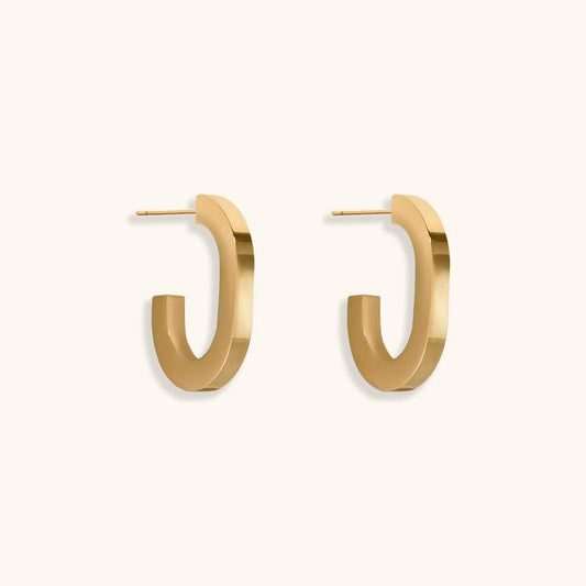 Gilded Corridor Hoops Earrings - 18K Gold Plated - Jewelry de Corner