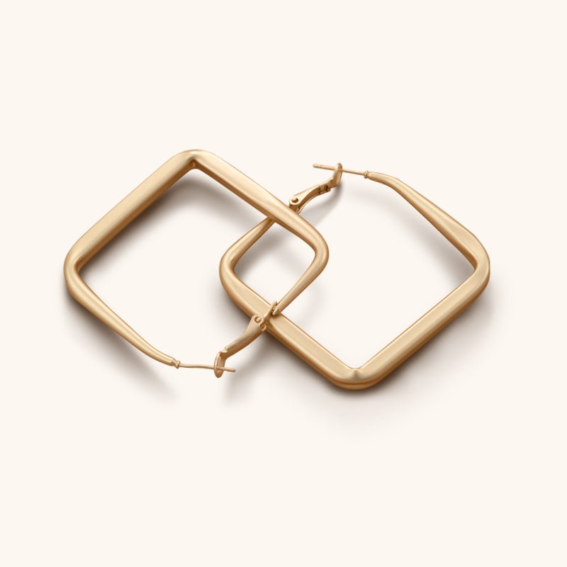 Gold Frame Swaying Hoops Earrings - 18K Gold Plated - Jewelry de Corner