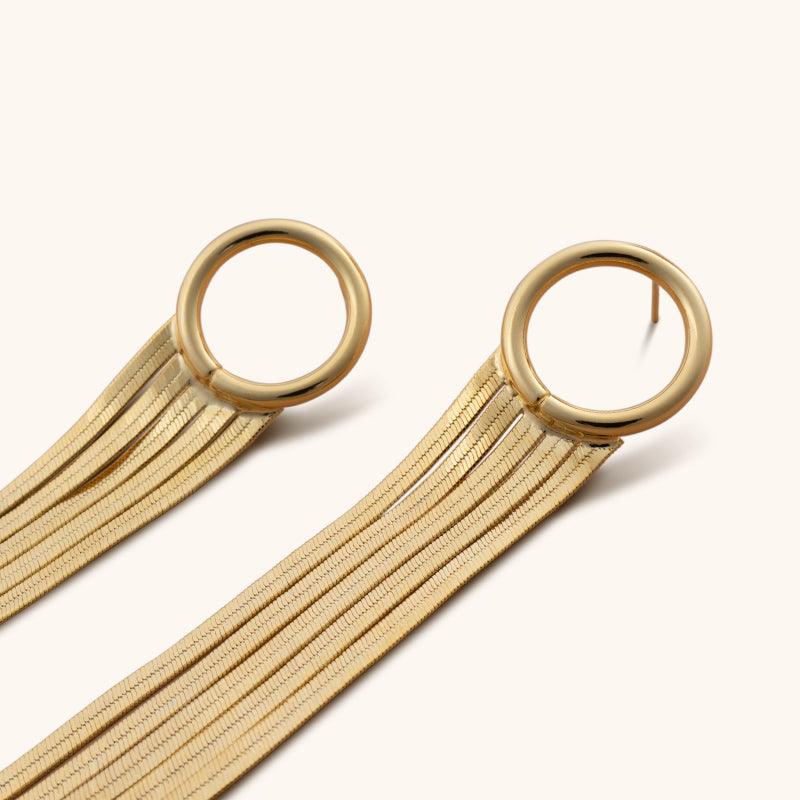 Golden Egypt Hoops Earrings - 18K Gold Plated - Jewelry de Corner