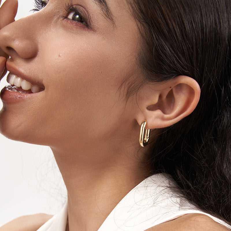 Golden Lyre Hoops Earrings - 18K Gold Plated - Jewelry de Corner