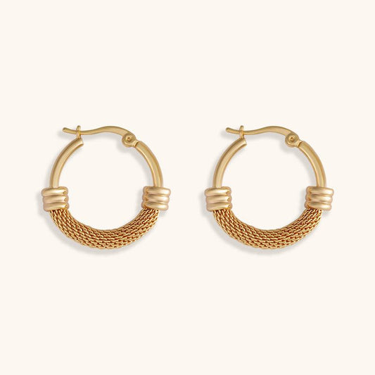 Golden Rhythm Hoops Earrings - 18K Gold Plated - Jewelry de Corner