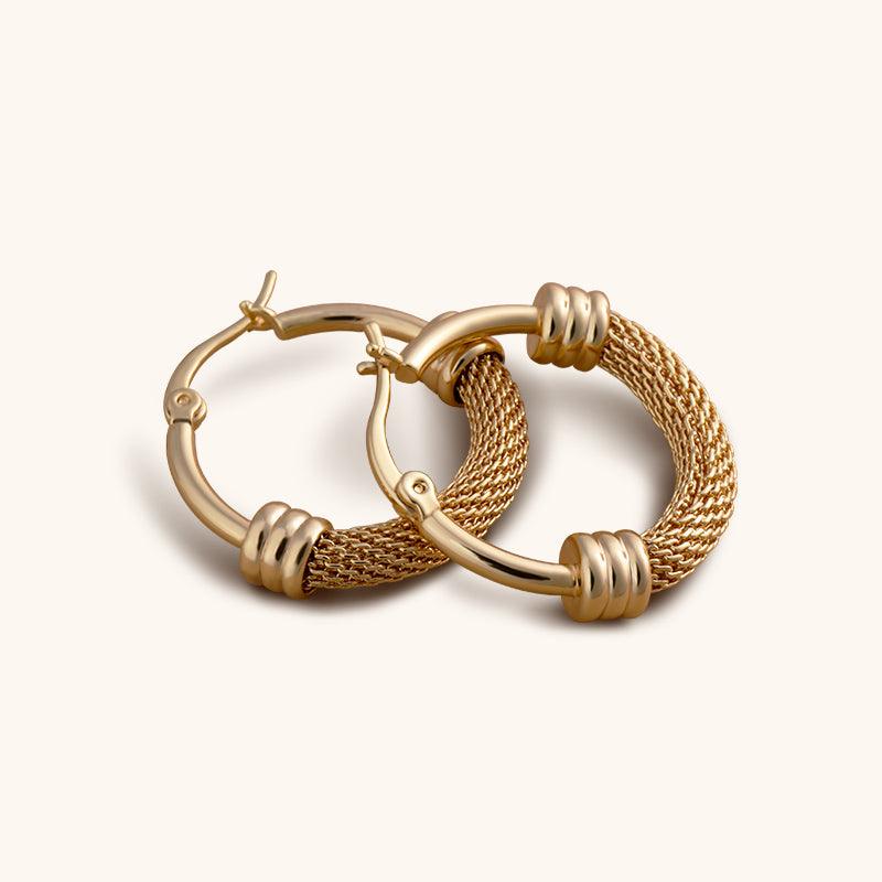 Golden Rhythm Hoops Earrings - 18K Gold Plated - Jewelry de Corner