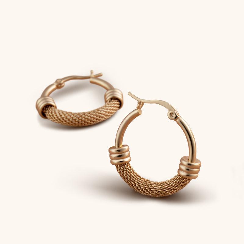 Golden Rhythm Hoops Earrings - 18K Gold Plated - Jewelry de Corner