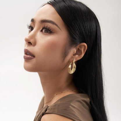 Golden Ship Hoops Earrings - 18K Gold Plated - Jewelry de Corner