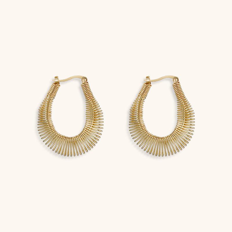 Golden Ship Hoops Earrings - 18K Gold Plated - Jewelry de Corner