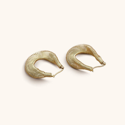 Golden Ship Hoops Earrings - 18K Gold Plated - Jewelry de Corner