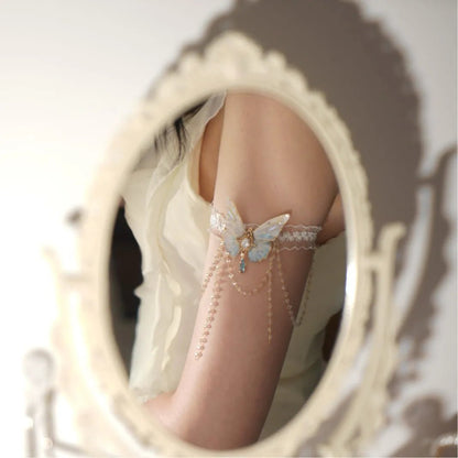 Handmade Butterfly Epoxy Lace Arm Necklace Body Chain - Jewelry de Corner