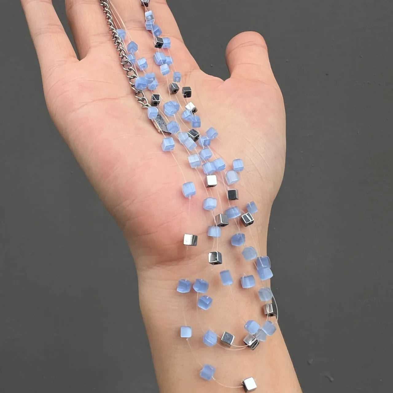 Handmade Two - Color Braided Blue And Purple Necklace - Jewelry de Corner