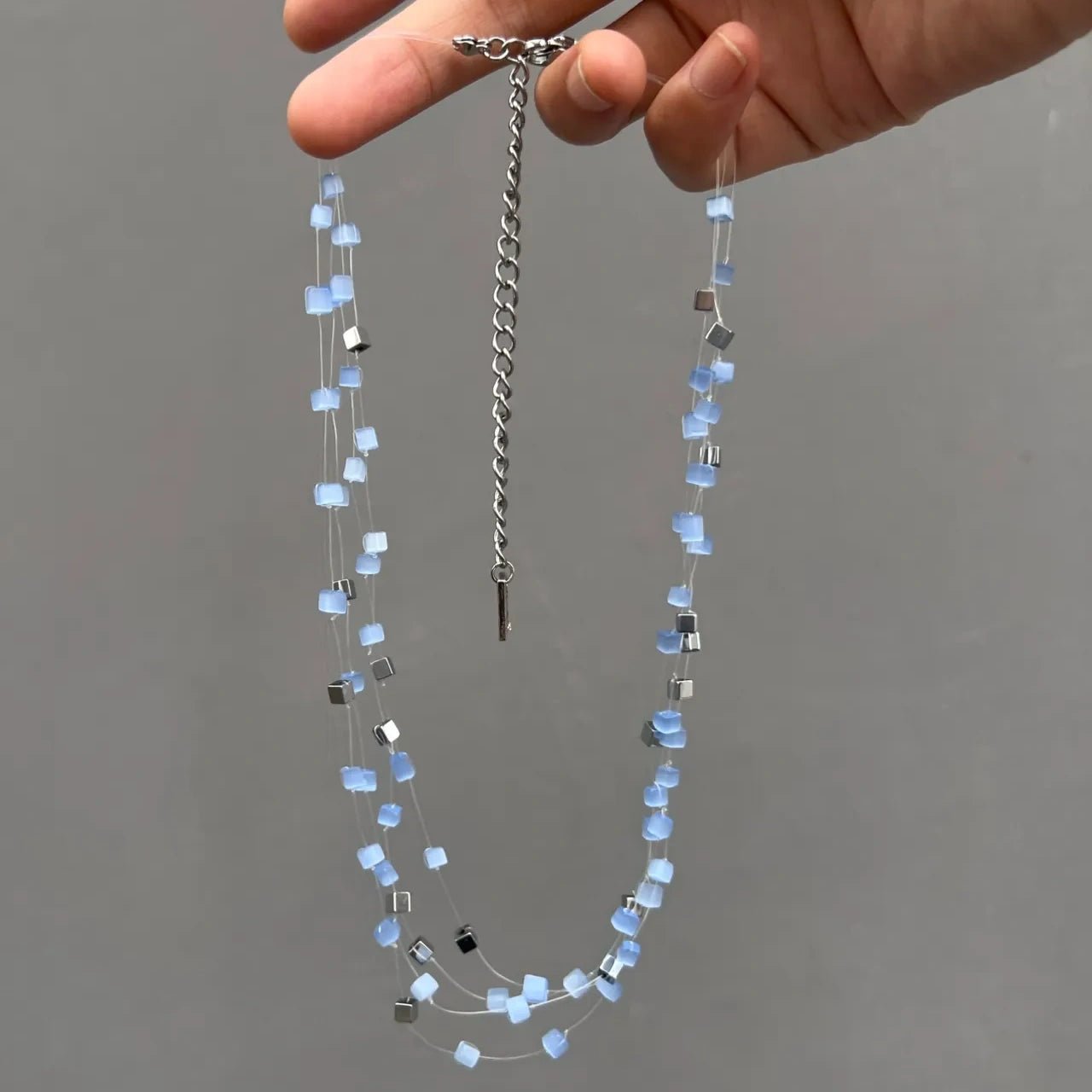 Handmade Two - Color Braided Blue And Purple Necklace - Jewelry de Corner