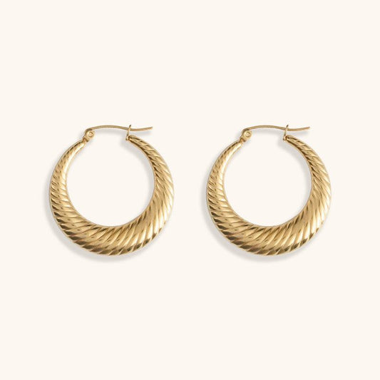 Heart of Athena Hoops Earrings - 18K Gold Plated - Jewelry de Corner