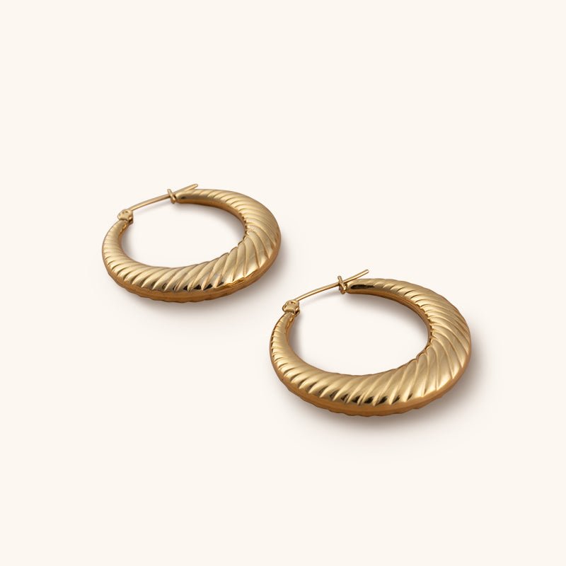 Heart of Athena Hoops Earrings - 18K Gold Plated - Jewelry de Corner
