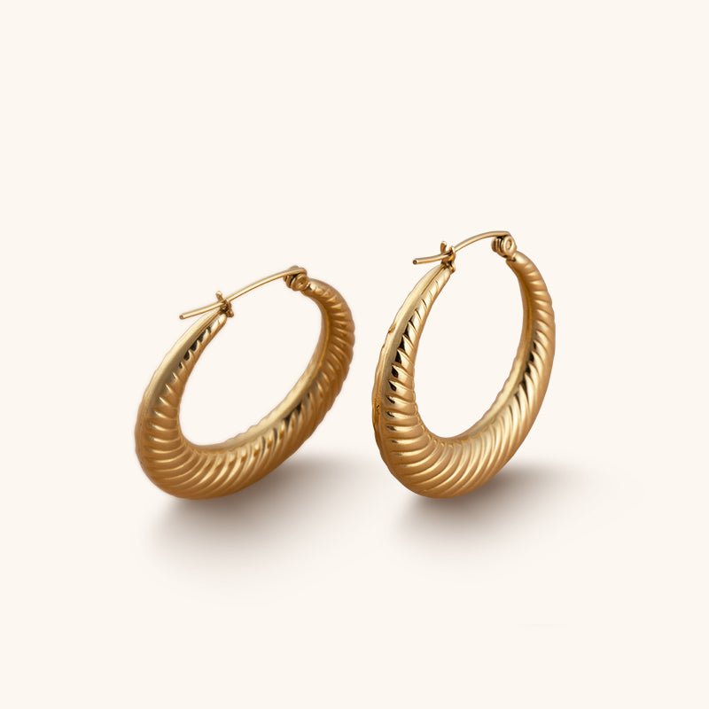Heart of Athena Hoops Earrings - 18K Gold Plated - Jewelry de Corner