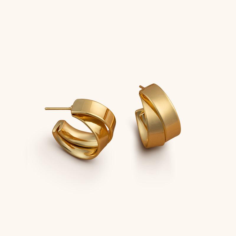 Heart of the Ganges Hoops Earrings - 18K Gold Plated - Jewelry de Corner
