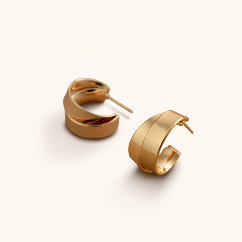Heart of the Ganges Hoops Earrings - 18K Gold Plated - Jewelry de Corner