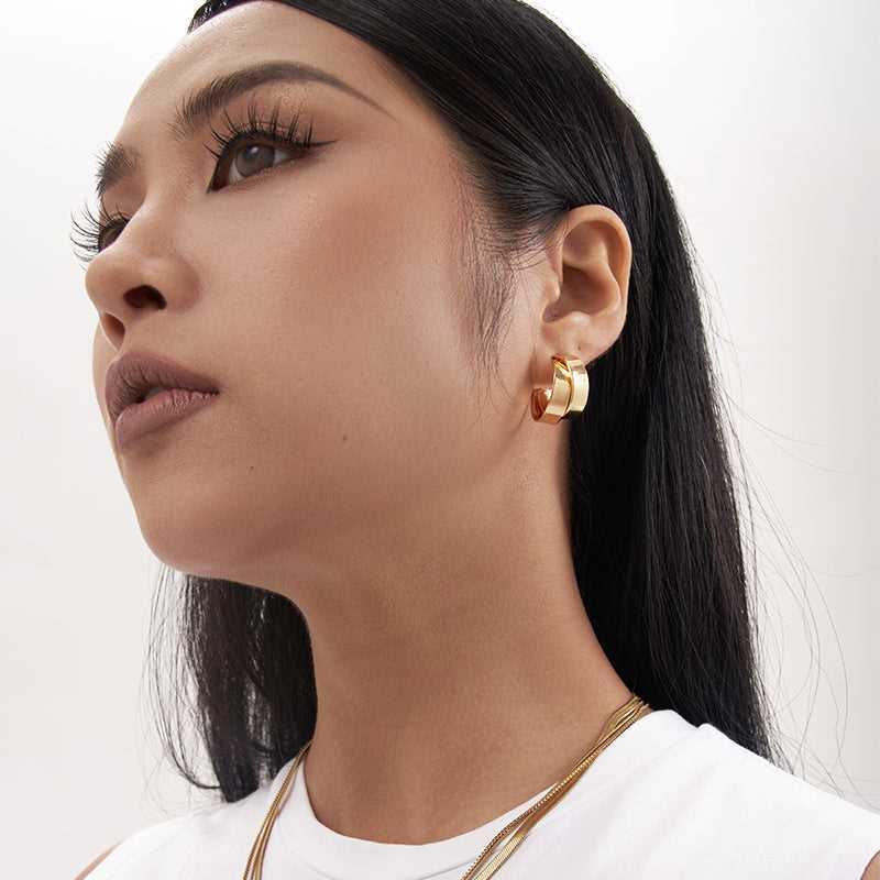 Heart of the Ganges Hoops Earrings - 18K Gold Plated - Jewelry de Corner