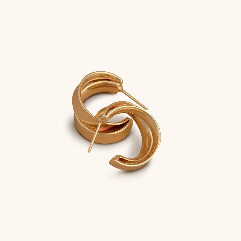 Heart of the Ganges Hoops Earrings - 18K Gold Plated - Jewelry de Corner