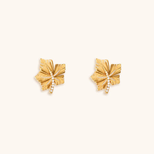 Kaede Love Studs Earrings - 18K Gold Plated - Jewelry de Corner