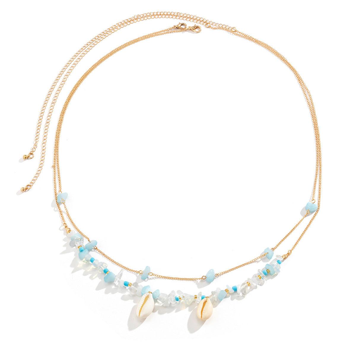 Multi - layered Beach Chain Woven Pearl Stacking Body Chain - Jewelry de Corner