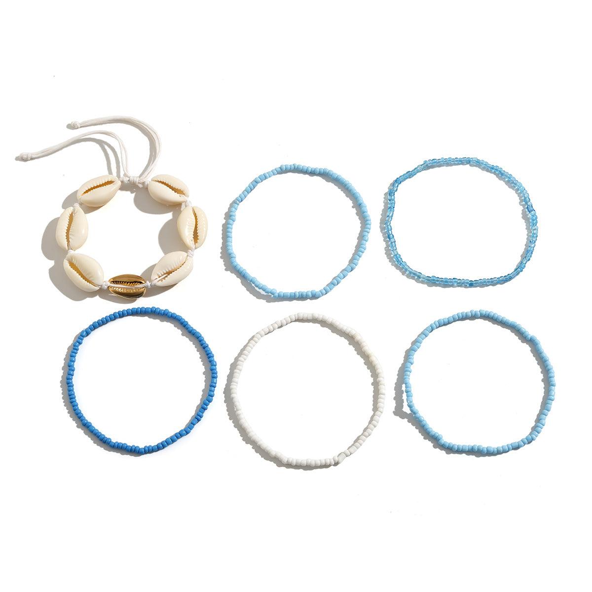 Multi - layered Shell Beaded Anklet - Jewelry de Corner