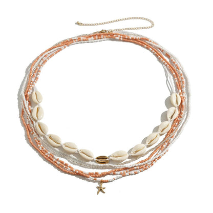 Multi - layered Shell Beaded Waist Chain - Jewelry de Corner