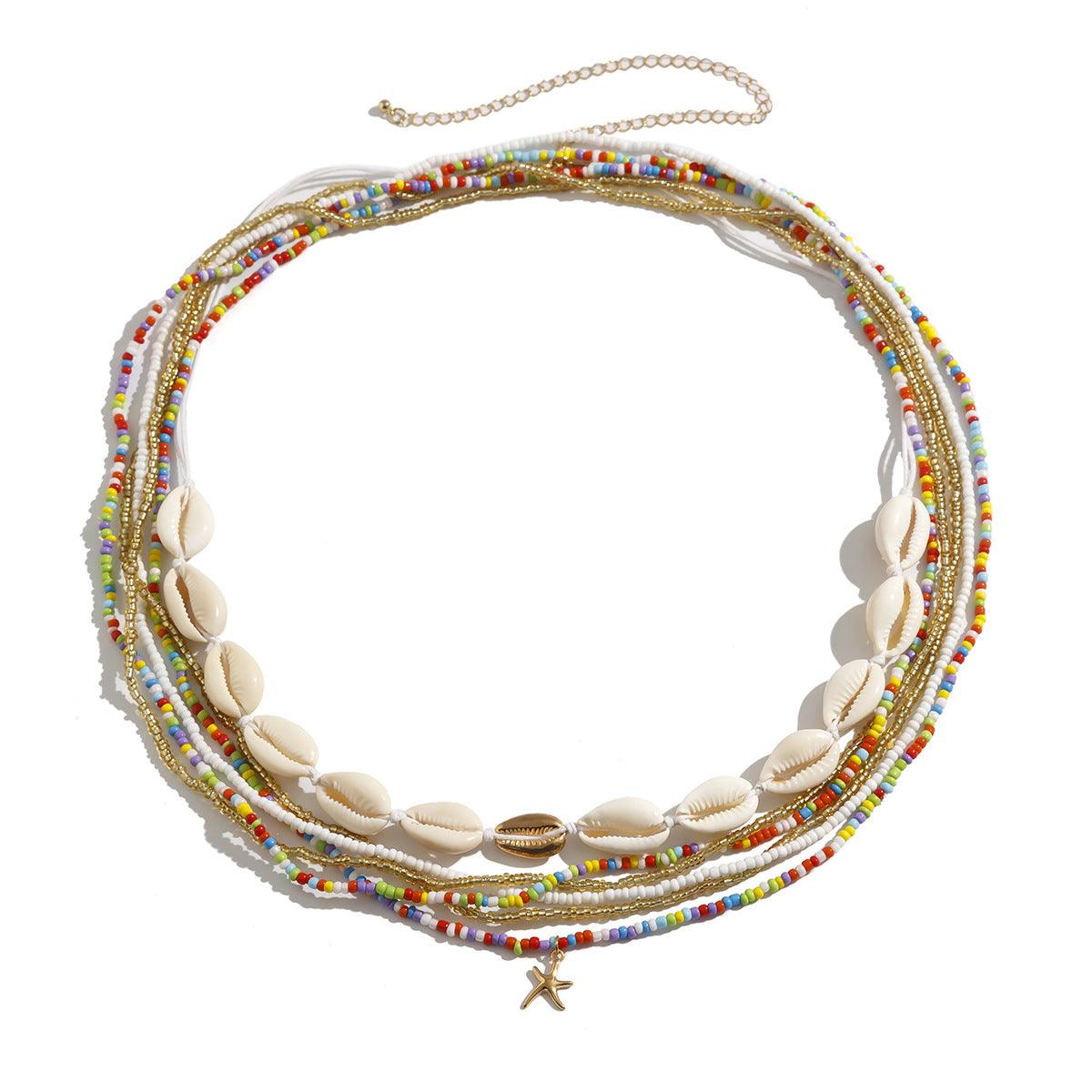 Multi - layered Shell Beaded Waist Chain - Jewelry de Corner