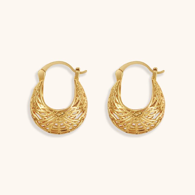 Nest of Dreams Hoops Earrings - 18K Gold Plated - Jewelry de Corner