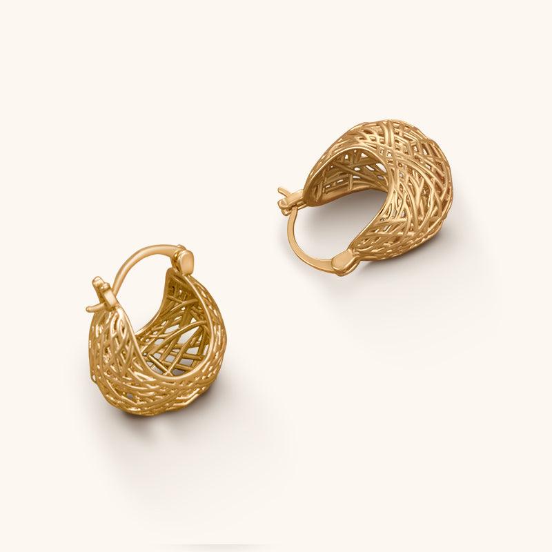 Nest of Dreams Hoops Earrings - 18K Gold Plated - Jewelry de Corner