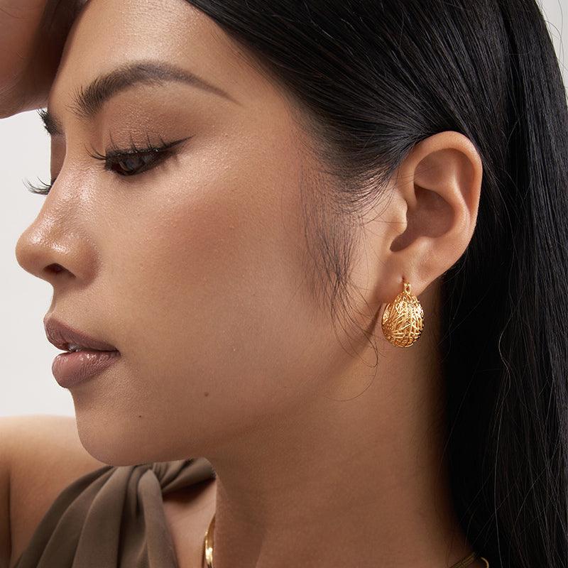 Nest of Dreams Hoops Earrings - 18K Gold Plated - Jewelry de Corner