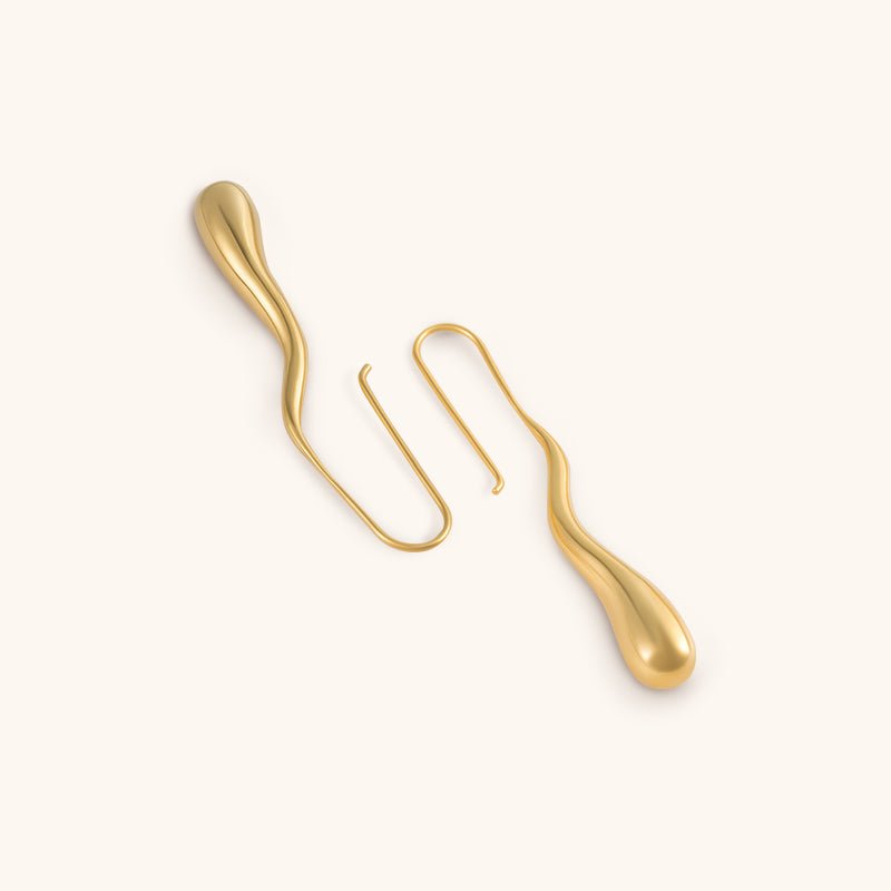 Night Monologue Studs Earrings - 18K Gold Plated - Jewelry de Corner